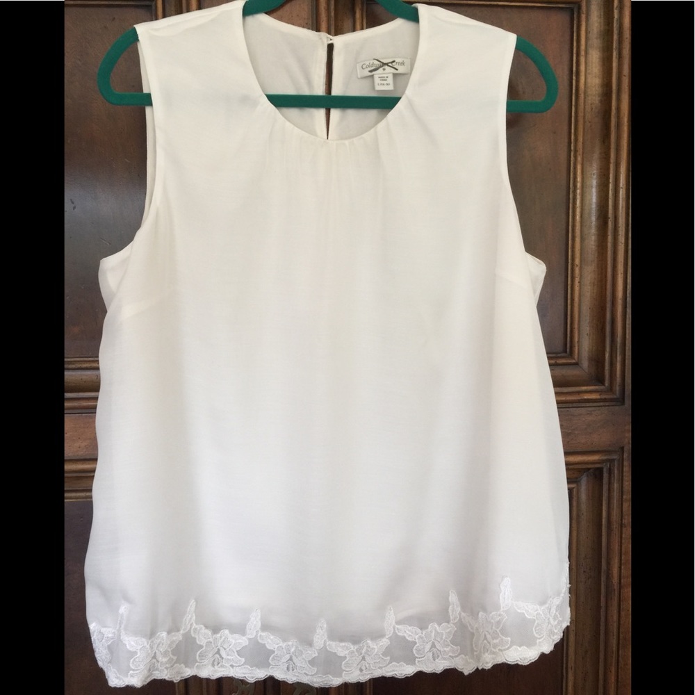 Coldwater Creek lined shell w/ gathered neck Large